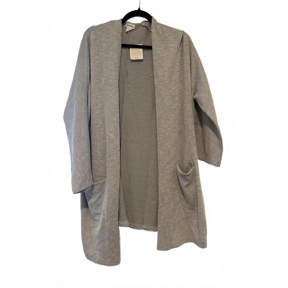 Anthropologie Donni grey cardigan sweater open‎ front one sz new tags #1604